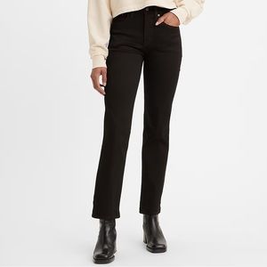 NWOT Levi’s 724 High Rise Straight Jeans in Soft Black Denim